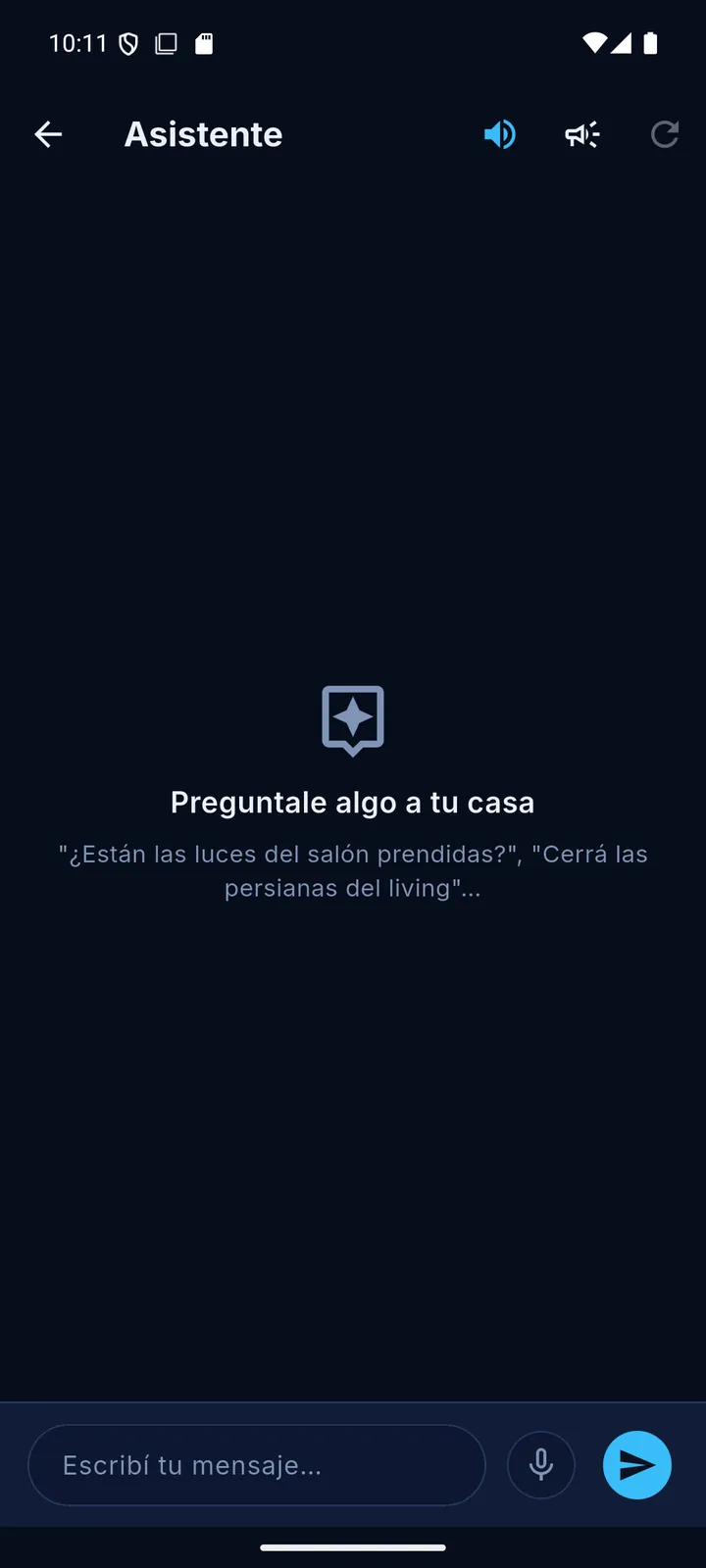 Pantalla de asistente de FaroHub Mobile