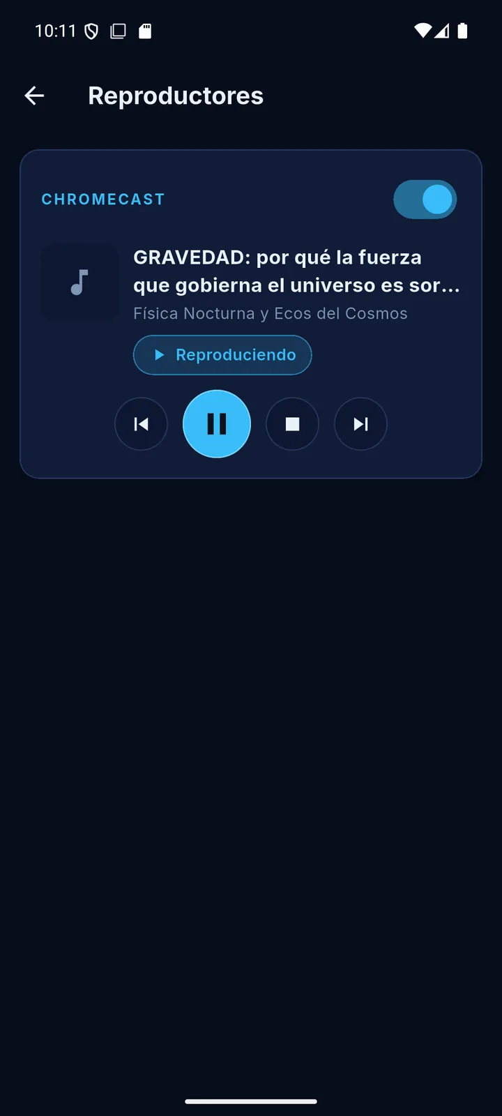 Pantalla de reproductores de FaroHub Mobile
